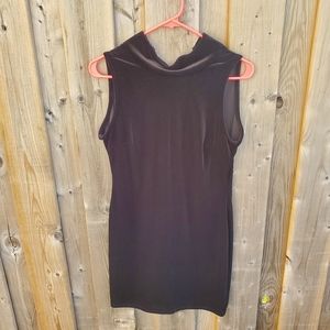 Velvet mock neck mini dress
